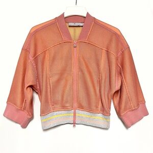 Adidas by Stella McCartney Womens Studio Bomber Jacket Size Smalll Mesh Peach